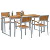 vidaXL Conjunto de Comedor de Jard&iacute;n 5 pcs Gris
