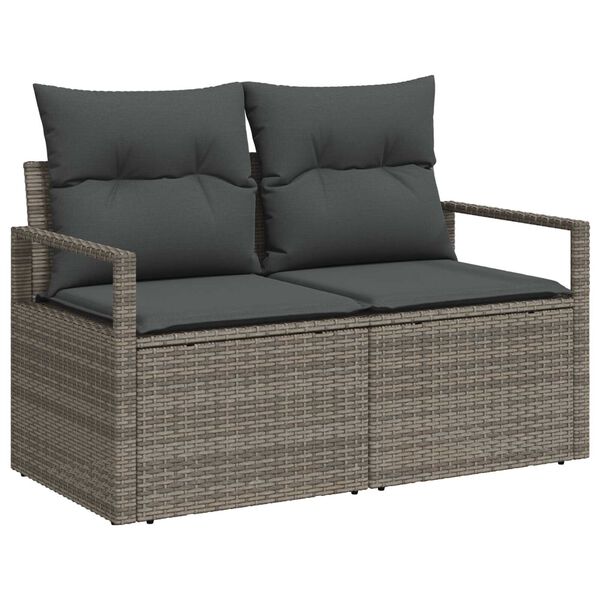 vidaXL Conjunto de sof&aacute; de jard&iacute;n 5 pcs Gris 55 x 55 x 37 cm