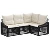 vidaXL Conjunto de sof&aacute;s de jard&iacute;n 4 pcs Negro rat&aacute;n sint&eacute;tico