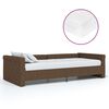 vidaXL Sof&aacute; cama con colch&oacute;n USB de tela marr&oacute;n oscuro 90x200 cm