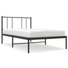 vidaXL Estructura cama sin colch&oacute;n con cabecero metal negro 100x200 cm