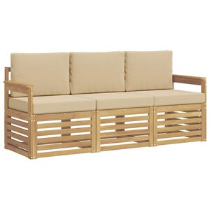 vidaXL Juegos de sof&aacute;s 3 uds. y Beige Polyester
