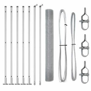 vidaXL Poste de Valla Plateado