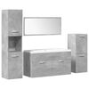 vidaXL Set muebles de ba&ntilde;o 5 piezas madera ingenier&iacute;a gris hormig&oacute;n