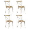 vidaXL Sillas con respaldo cruzado 4 uds madera maciza de mango blanco