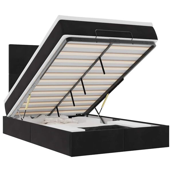 vidaXL Estructura de cama otomana colchones terciopelo negro
