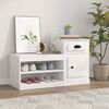 vidaXL Mueble zapatero madera contrachapada blanco brillo 100x42x60 cm