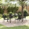 vidaXL Conjunto de Comedor de Jard&iacute;n 5 pcs Negro Textileno y acero