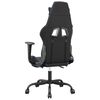 vidaXL Silla gaming con reposapiés cuero sintético negro azul