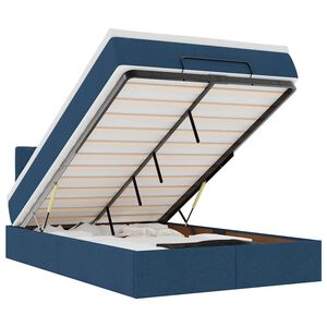 vidaXL Estructura de cama otomana colch&oacute;n tela azul 120x190 cm