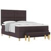 vidaXL Cama tipo Box Spring Marr&oacute;n Oscuro 160 x 200 cm tela