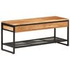 vidaXL Zapatero de madera maciza de acacia y hierro 110x35x45 cm