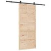 vidaXL Puerta Corredera Natural 80 x 208 cm Madera de Pino Maciza