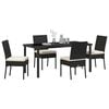 vidaXL Conjunto de Comedor de Jard&iacute;n 5 pcs Negro