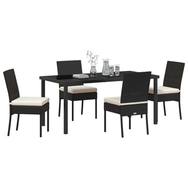 vidaXL Conjunto de Comedor de Jard&iacute;n 5 pcs Negro