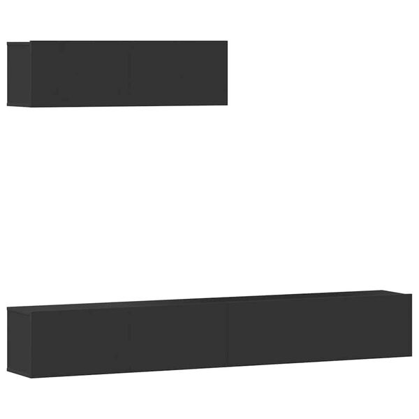 vidaXL Set de muebles para TV 3 piezas madera contrachapada negro