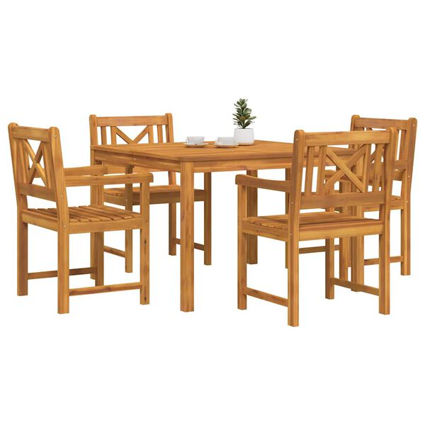 vidaXL Conjunto de Comedor de Jard&iacute;n 5 pcs Marr&oacute;n