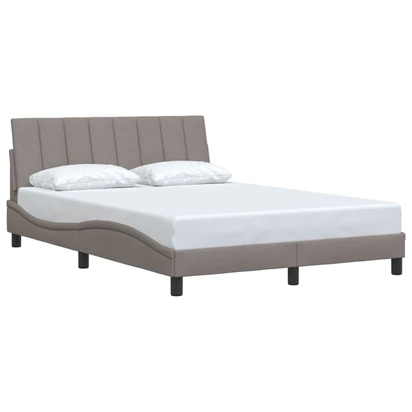 vidaXL Estructura de cama sin colch&oacute;n Hanko tela gris taupe 140x200 cm