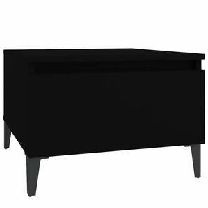 vidaXL Mesa auxiliar de madera contrachapada negro 50x46x35 cm