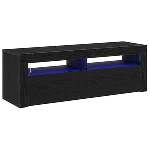 vidaXL Mueble de TV 120 x 35 x 40 cm Roble Negro Madera de ingenier&iacute;a