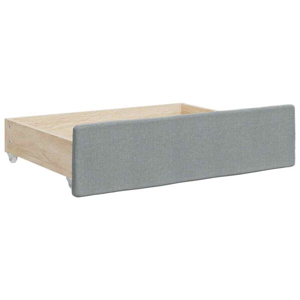 vidaXL Cajones de cama 2 uds madera de ingenier&iacute;a y tela gris claro