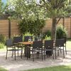 vidaXL Conjunto de Comedor de Jard&iacute;n 9 pcs Negro rat&aacute;n sint&eacute;tico