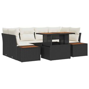 vidaXL Conjunto de sof&aacute;s de jard&iacute;n 9 uds. Negro y Beige