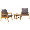 vidaXL Conjunto bistro con coj&iacute;n 3 pcs Marr&oacute;n Madera de Acacia S&oacute;lida