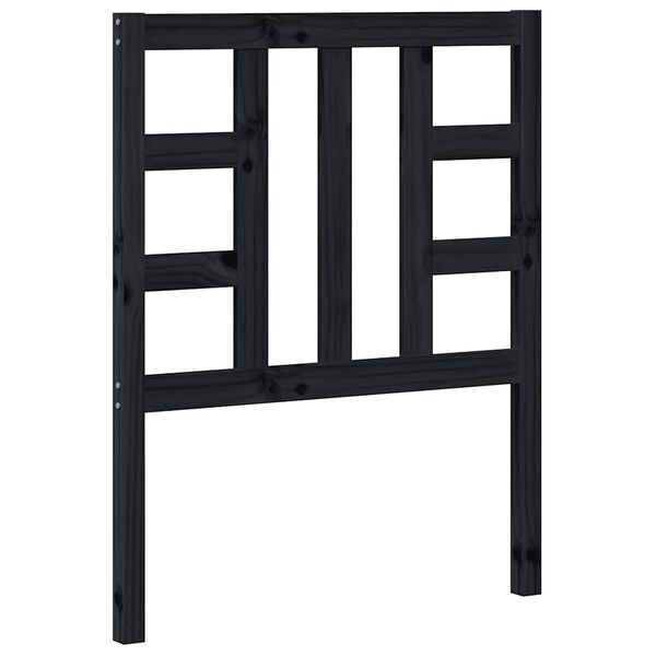 vidaXL Cabecero de cama madera maciza de pino negro 81x4x100 cm