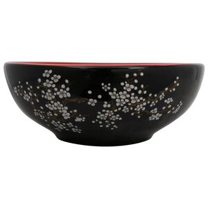 vidaXL Lavabo sobre encimera redondo cer&aacute;mica rojo y negro &Phi;41x14 cm