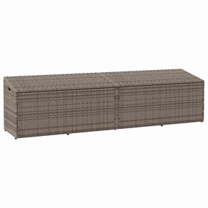 vidaXL Caja de almacenaje de jard&iacute;n rat&aacute;n sint&eacute;tico gris 220x50x58 cm