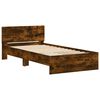 vidaXL Cama con cabecero madera de ingenier&iacute;a roble ahumado 100x200 cm
