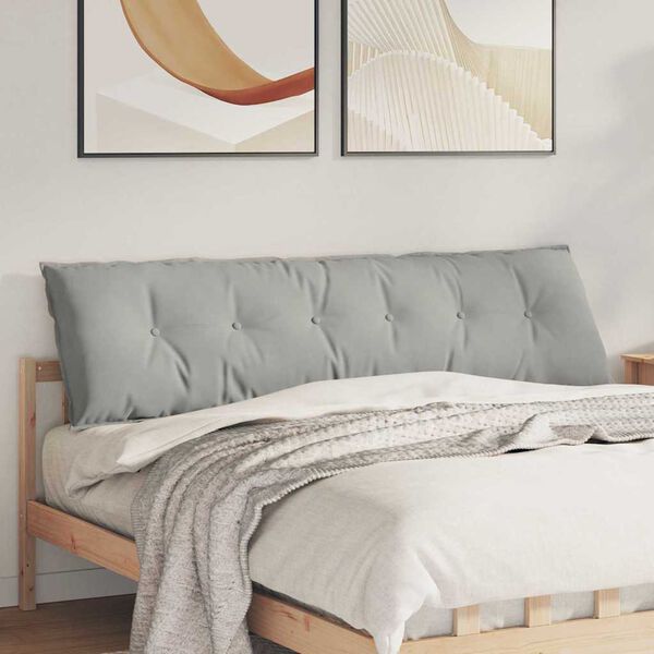 vidaXL Coj&iacute;n de Espalda Gris Claro 180 x 50 cm Tela de microfibra