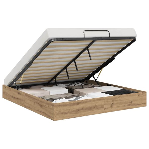 vidaXL Estructura de Cama Ottoman Roble Artesanal 203 x 160 x 25 cm