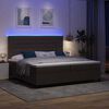 vidaXL Cama tipo Box Spring con LED Marr&oacute;n oscuro 200 x 200 cm tela