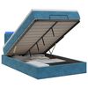 vidaXL Cama tipo otomana con colch&oacute;n y LED Azul oscuro 120 x 190 cm
