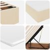 vidaXL Cama con almacenamiento y colch&oacute;n Crema 180 x 200 cm Poli&eacute;ster