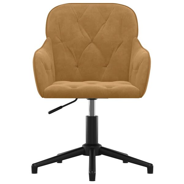 vidaXL Silla de oficina giratoria de terciopelo marrón