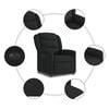vidaXL Sill&oacute;n reclinable el&eacute;ctrico de tela negro