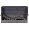vidaXL Cama de jard&iacute;n con toldo 205x62 cm rat&aacute;n sint&eacute;tico gris