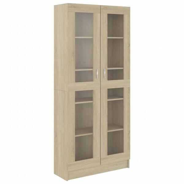 vidaXL Vitrina de madera de ingeniería roble Sonoma 82,5x30,5x185 cm
