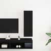 vidaXL Mueble de TV de Pared Roble Negro 30,5 x 30 x 90 cm