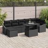 vidaXL Conjunto de sof&aacute; de jard&iacute;n 8 pcs Negro rat&aacute;n sint&eacute;tico