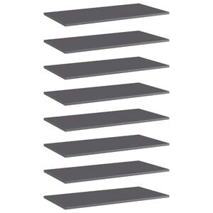 vidaXL Estante estanter&iacute;a 8 uds contrachapada gris brillo 80x40x1,5 cm