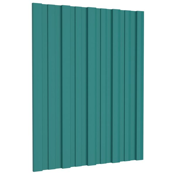 vidaXL Panel de techo 12 pcs Verde 60 x 45 cm Acero galvanizado