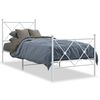 vidaXL Estructura cama sin colch&oacute;n con estribo metal blanco 75x190 cm
