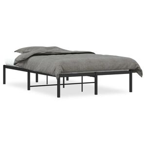 vidaXL Estructura de cama sin colch&oacute;n metal negro 120x190 cm