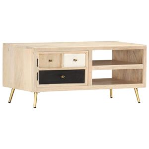 vidaXL Mesa de centro de madera maciza de mango 90x45x40cm
