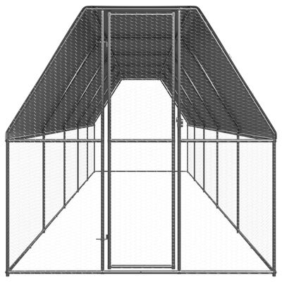 vidaXL Jaula gallinero de exterior de acero galvanizado 2x10x2 m