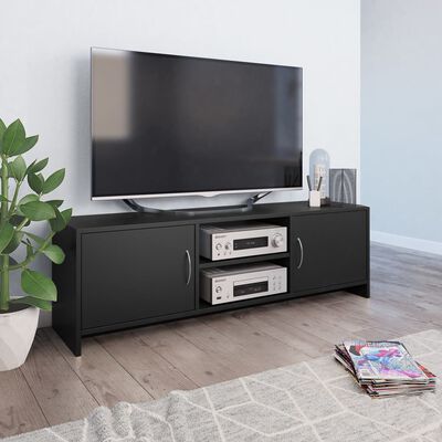 vidaXL Mueble para TV madera contrachapada negro 120x30x37,5 cm